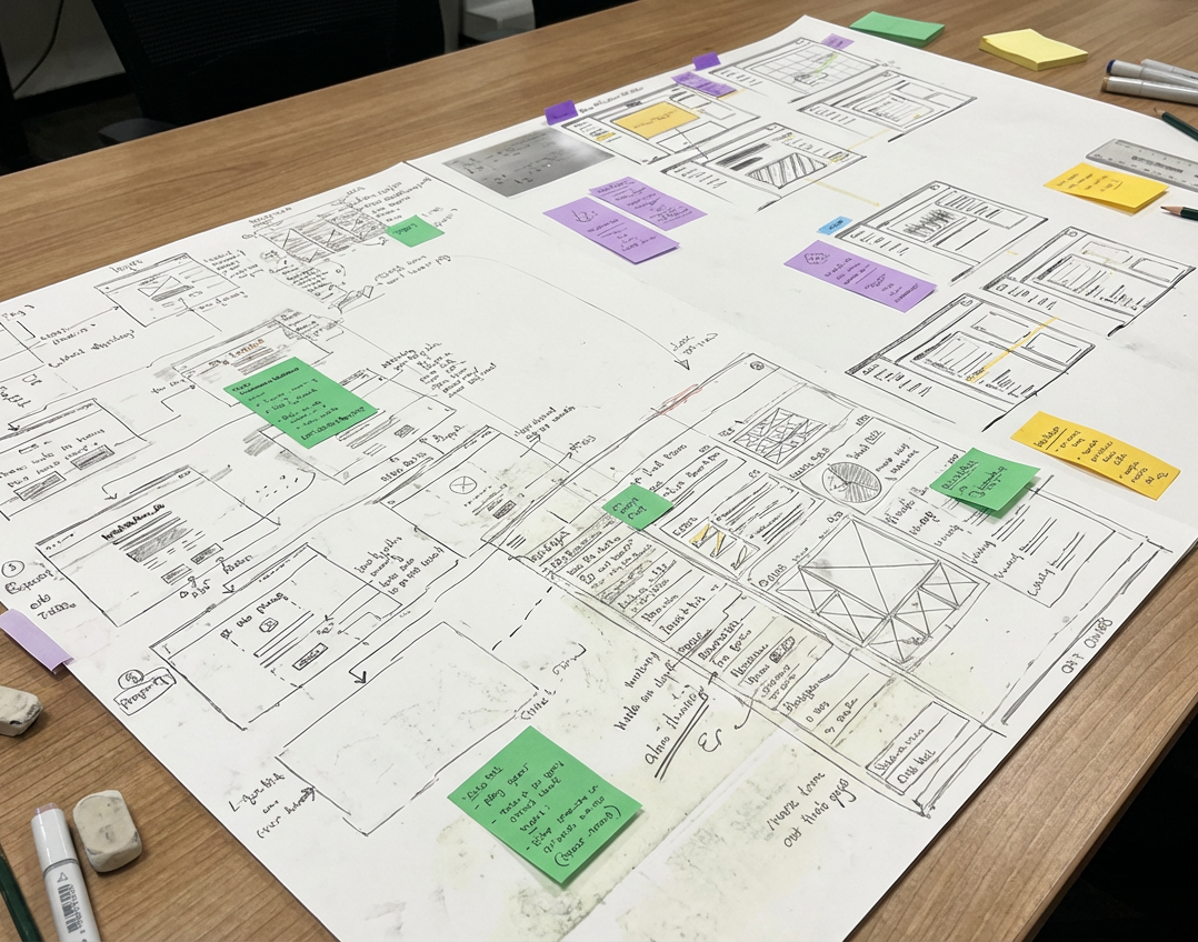 Photo of a man in a room using a tablet computer