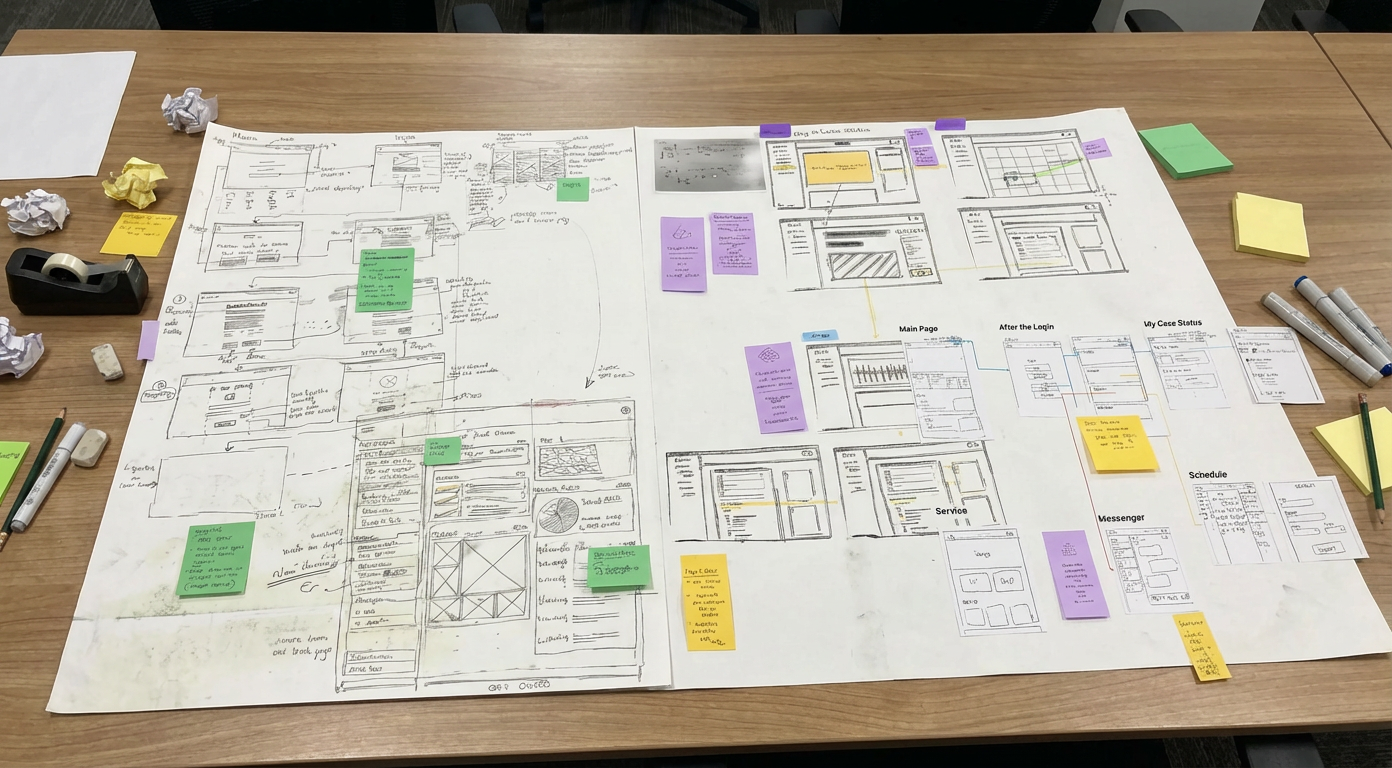 Photo of a man in a room using a tablet computer